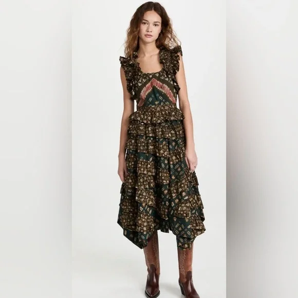 Ulla Johnson Nia Ruffle Dress in Jasper - Picture 1 of 6